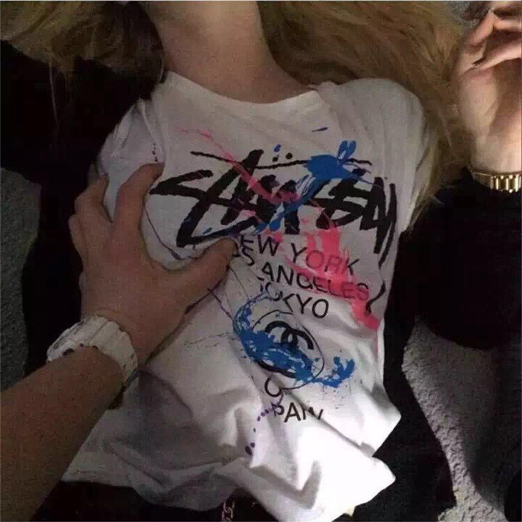 Stussy Paint World Tour Tee斯图西泼墨世界巡游纯棉短袖T恤男女
