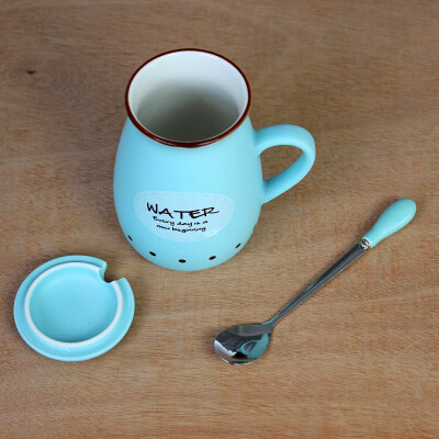 牛奶杯创意可爱马克杯带盖勺 杯子陶瓷水杯早餐咖啡卡通情侣茶杯