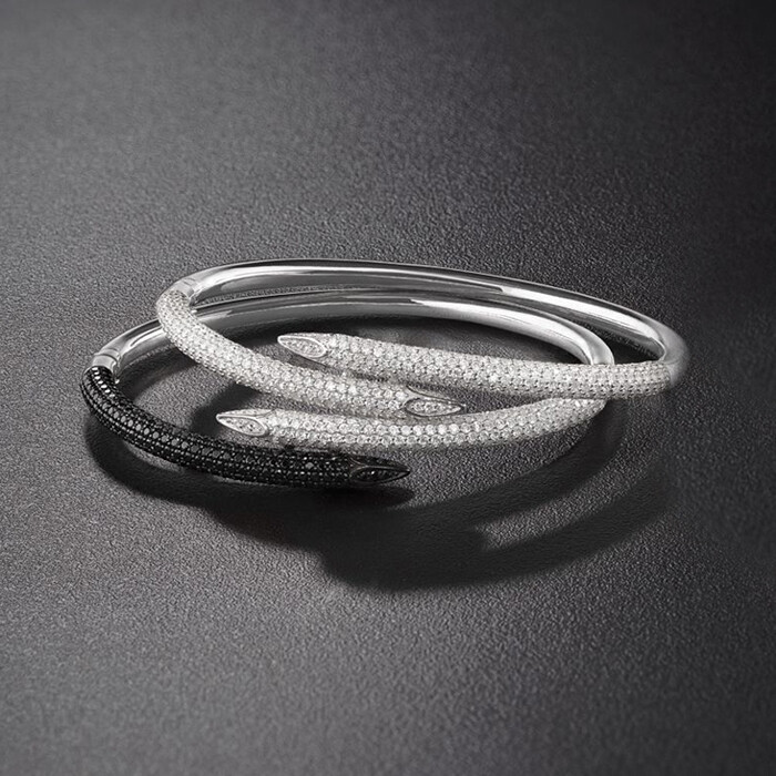 欧美型格潮牌apm monaco 佘诗曼同款 简约钉子手镯 925银微镶锆石