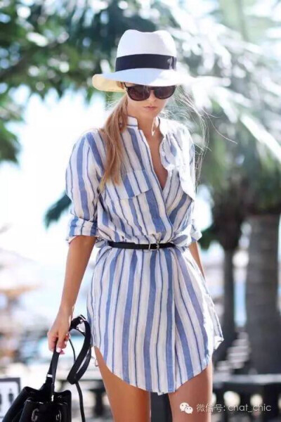 Striped shirt dress