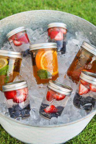 Mason Jar Tea - s a growing trend, these trendy mason jars are great to serve cold beverages in.