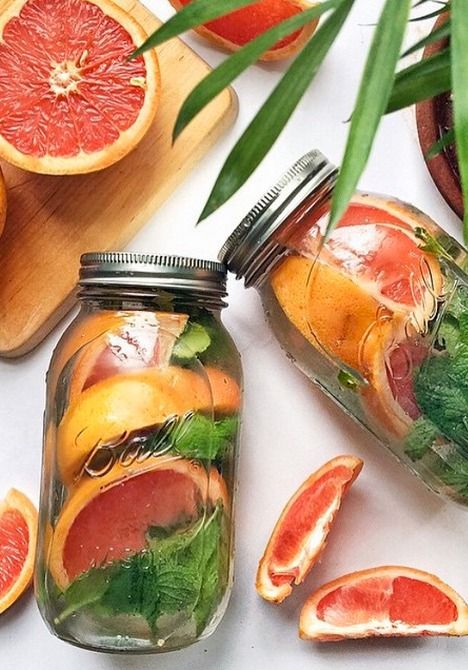 Refresh your body with a Grapefruit and Mint Detox Water recipe.