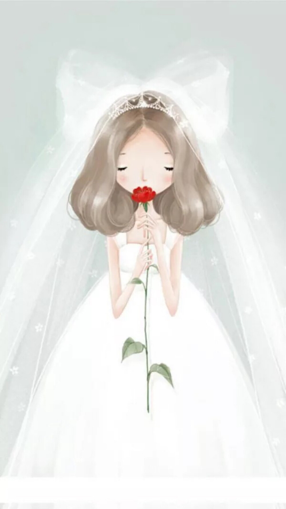 可爱 简单 插画 手绘 萌物 小清新 婚纱 闺蜜壁纸#平铺 卡通 手机壁纸"(◕‿◕✿