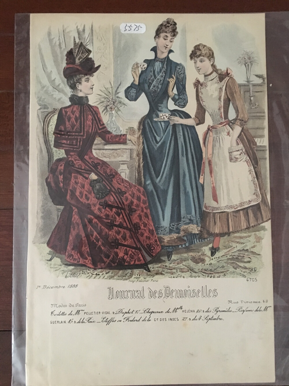 “巴黎风尚”，十九世纪法国时装服饰插画。小：30*21 cm，大：32.3*25cm