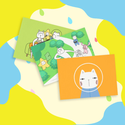 「echo life」 echo friends系列卡通创意超萌明信片echo回声出品