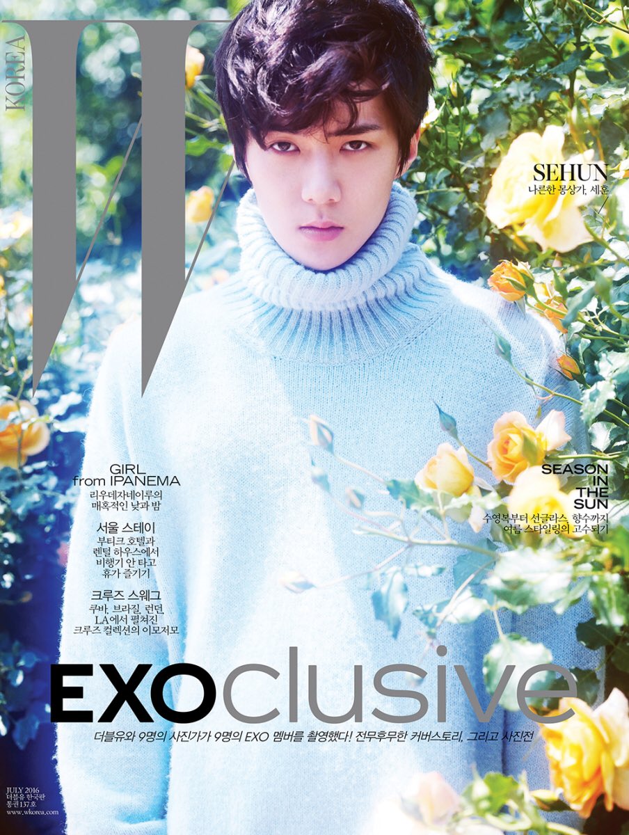 W KOREA EXO特刊专栏 主封9个 个人封面 吴世勋