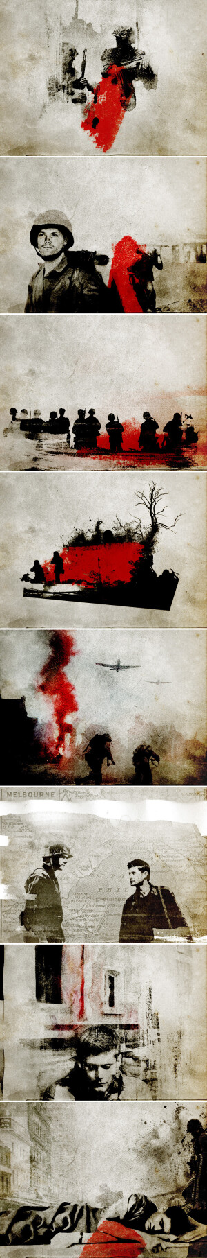 #j2# The second World War, September 1944, Palau. (credit to blakravell) 嗷嗷嗷这位很棒的画手画的新作，太带感了！！！