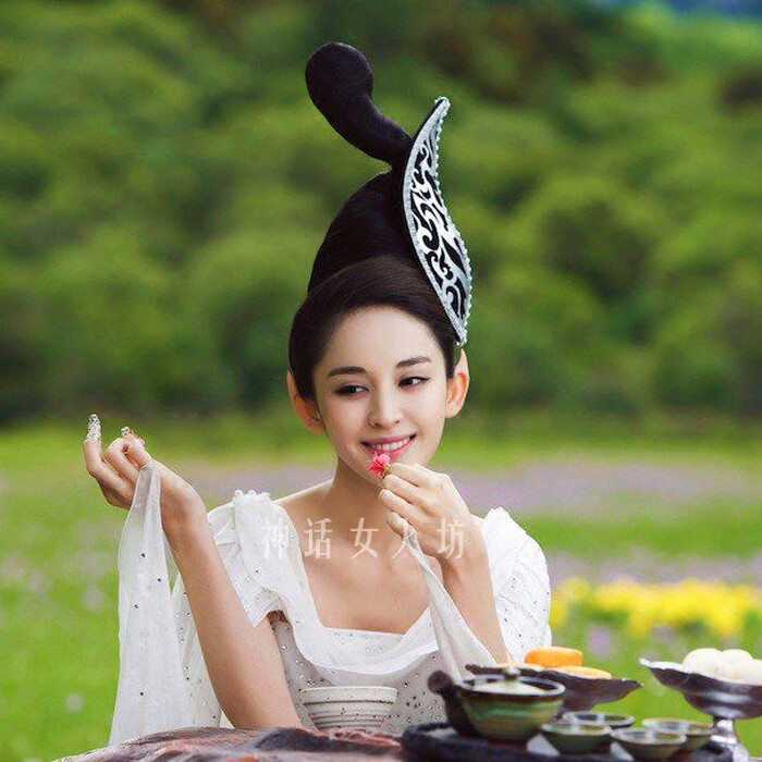 神话新款影视女古装青丘狐传说古力娜扎恒娘同款白色狐仙服装仙子