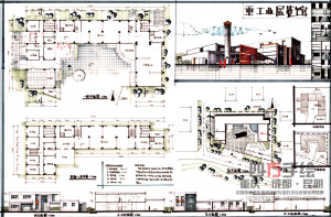 建筑快题设计四方手绘