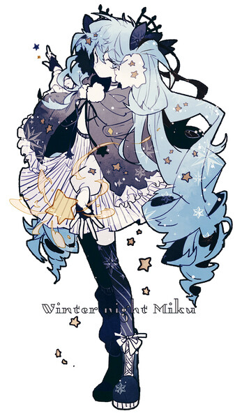 id=55144199 作者：どむ snowmiku 冬の夜 原设：piyo
