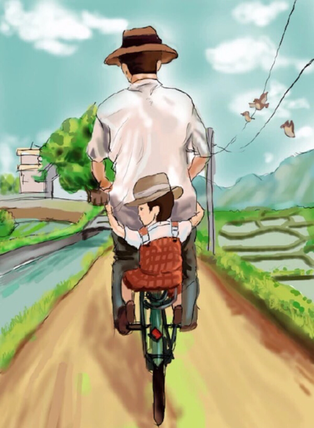 #卡通&Father's Day"父亲节 和爸爸在一起❤️父爱如山"(◕‿◕✿