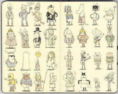 插画家mattias adolfsson 的作品，速写，随笔，手绘，艺术，人物，涂鸦，色彩，清新