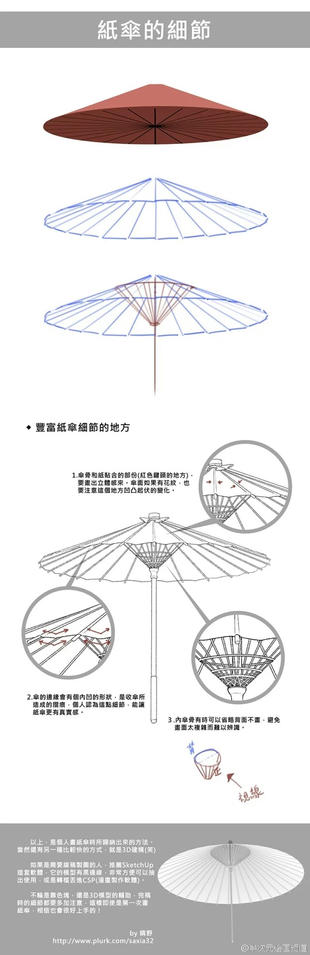 伞教程 绘画 sai 