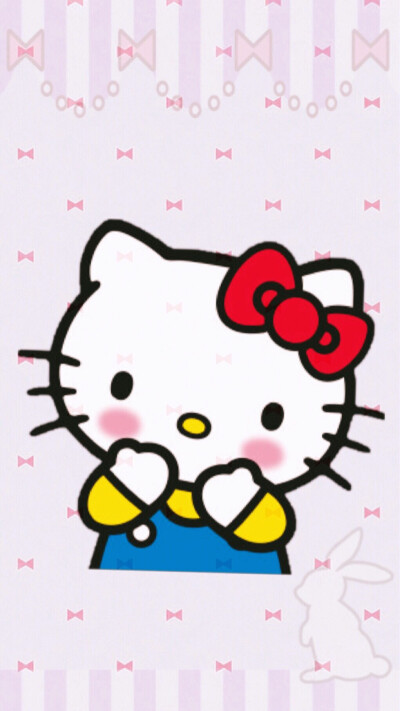 自创的helloKitty手机壁纸哦，萌坏了，分享给你们。喜欢拿图点赞哦。么么哒