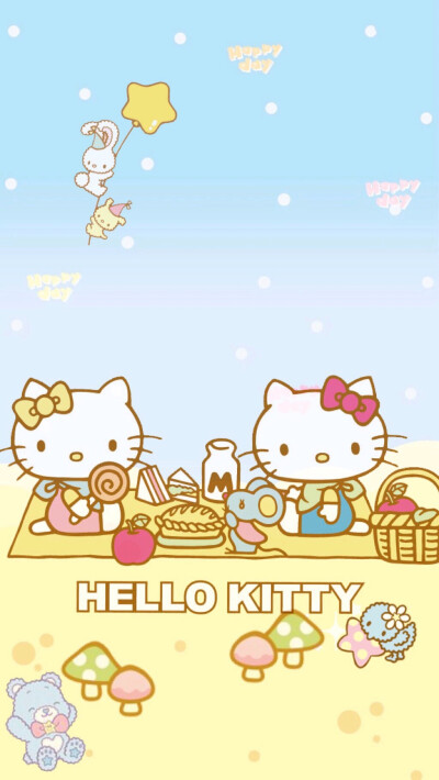 自创的helloKitty手机壁纸哦，萌坏了，分享给你们。喜欢拿图点赞哦。么么哒