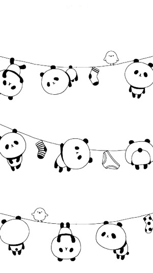 熊猫 简单 卡通壁纸