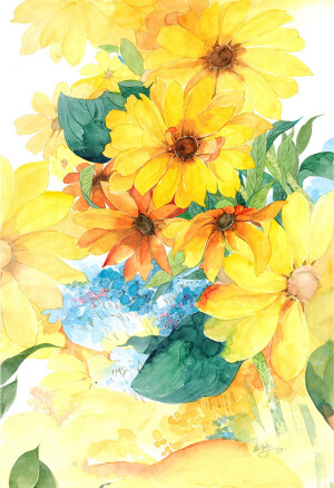 〔 作者' 夏静 〕水彩花卉 °
