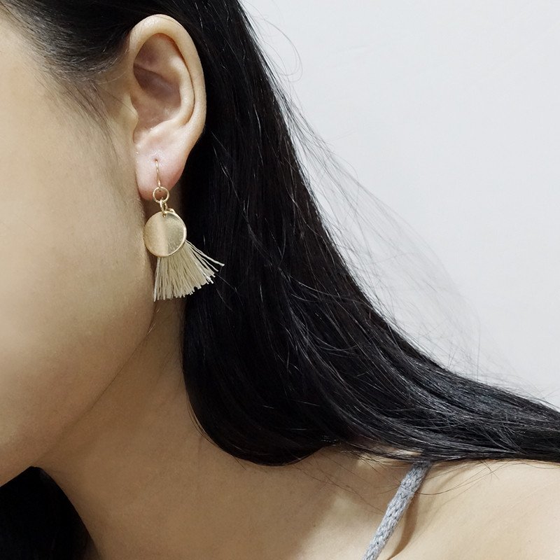 fawnxfern Holme Coin and Tassel Earrings (Cream)