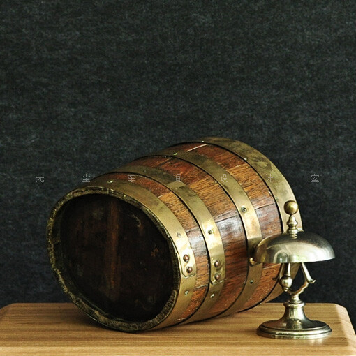 欧洲古董配铜木桶 花桶 酒桶