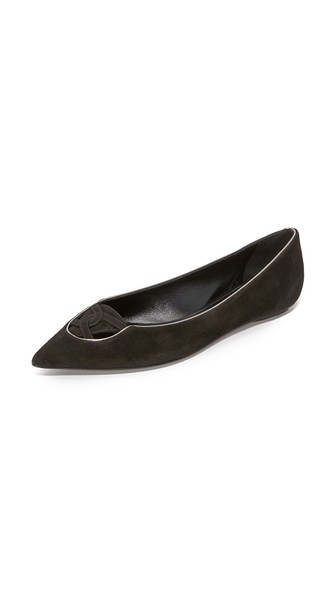 Casadei Suede Flats with Piping