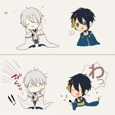 #刀剑乱舞#画师より的鶴丸国永&三日月宗近，萌炸了id=1189409