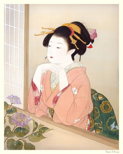 东瀛之花，和服美姬。丨来自日本插画师Kisho Tsukuda。(转)