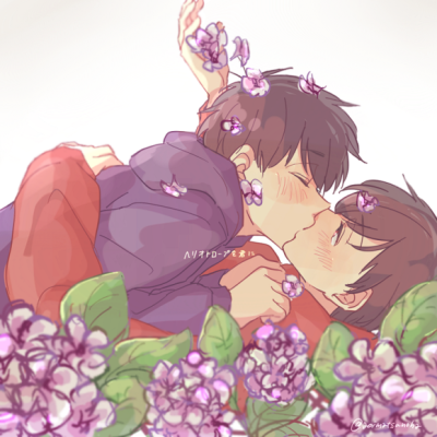 pixiv id=57386380 paka松 パーカー松 おそ松 一松 CP
