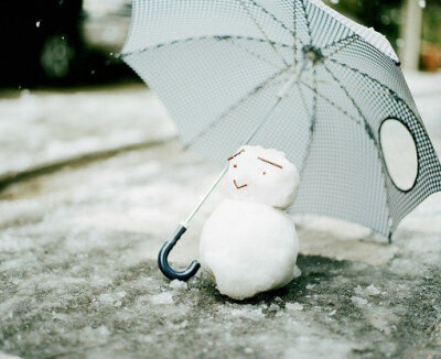 下雪天，mini snowman.