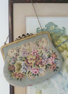 Antique needlepoint purse.