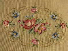 23x18 PREWORKED Needlepoint Canvas Pink by Magnoliawonderworld