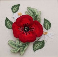 stumpwork embroidery - Poppies