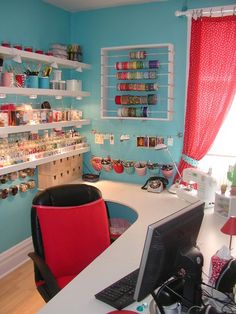 So many storage ideas for the craft or sewing room!