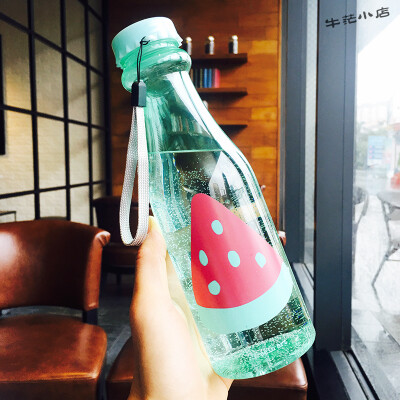韩国ulzzang杯子创意学生塑料水杯可爱便携带盖太空杯情侣随手杯