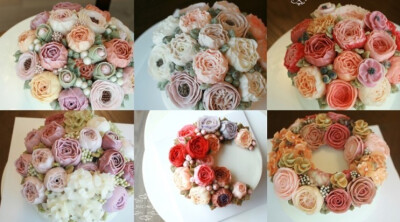 15种中韩文韩式裱花蛋糕制作视频、送透明奶油霜、豆沙奶油霜配方