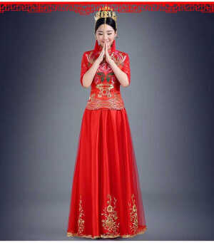 2016复古中式婚礼秀禾服 新娘结婚敬酒礼服