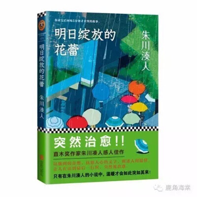 明日绽放的花蕾 【日】朱川湊人 著 湊这个字日语里念minato哟，是港口的意思。这本书由明日绽放的花蕾，雨滴通信，哐哐轩怪谈，天国的人，彩虹与野狗，杯中之月，花落之后七个短篇组成，七个清新治愈的故事。明日绽…