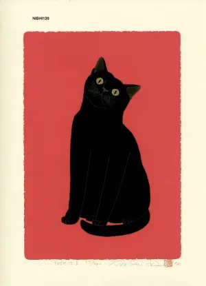 西田忠重的猫。西田忠重（1942 – ），日本版画艺术家，1942年出生于鹿