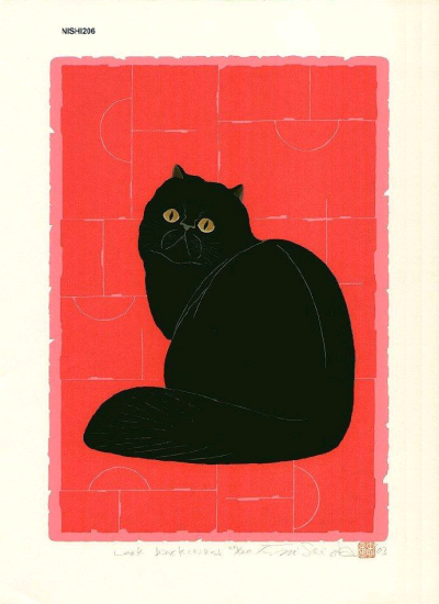 西田忠重的猫。西田忠重（1942 – ），日本版画艺术家，1942年出生于鹿儿岛，毕业于千叶大学，猫是他最主要的创作主题……