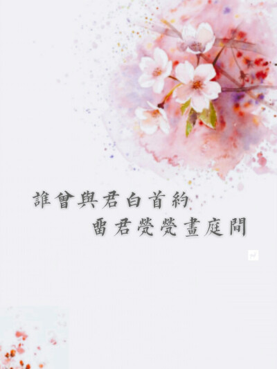 【谁曾与君白首约 留君茕茕画庭间】