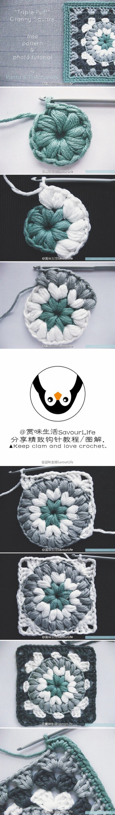 钩针图解 @赏味生活SavourLife 分享精致钩针作品/图解。