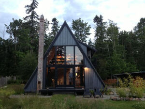 A-frame cabin.