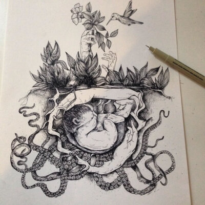 艺术家Alfred Basha的手绘插画