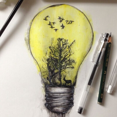 艺术家Alfred Basha的手绘插画