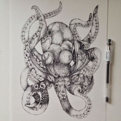 艺术家Alfred Basha的手绘插画