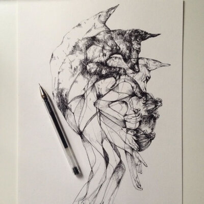 艺术家Alfred Basha的手绘插画