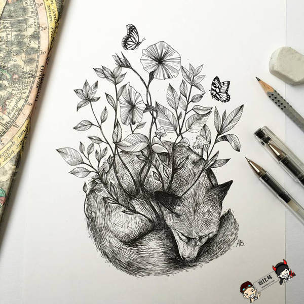 艺术家Alfred Basha的手绘插画