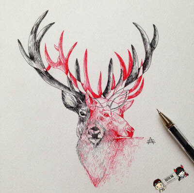 艺术家Alfred Basha的手绘插画