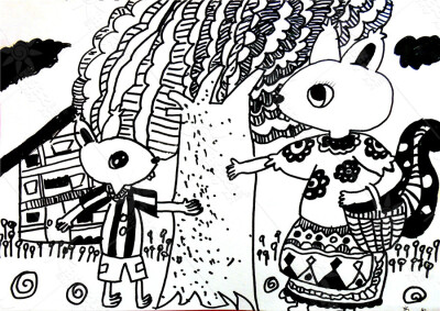 儿童线描作品