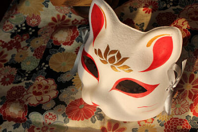 面具 狐狸面具 手绘 原创 和风 日系 日本 东瀛风格 传统 历史感