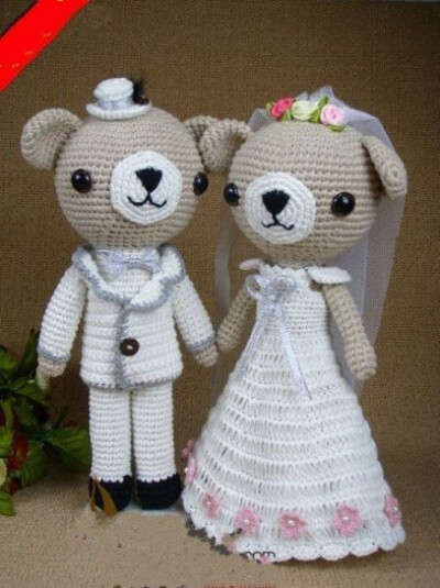 wedding teddy bear~用来做婚饰礼品都很赞哦